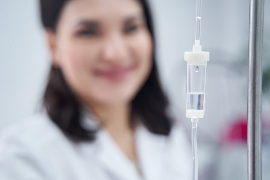 medical concept close up of iv drip in cosmetolog 2023 11 27 05 34 00 utc